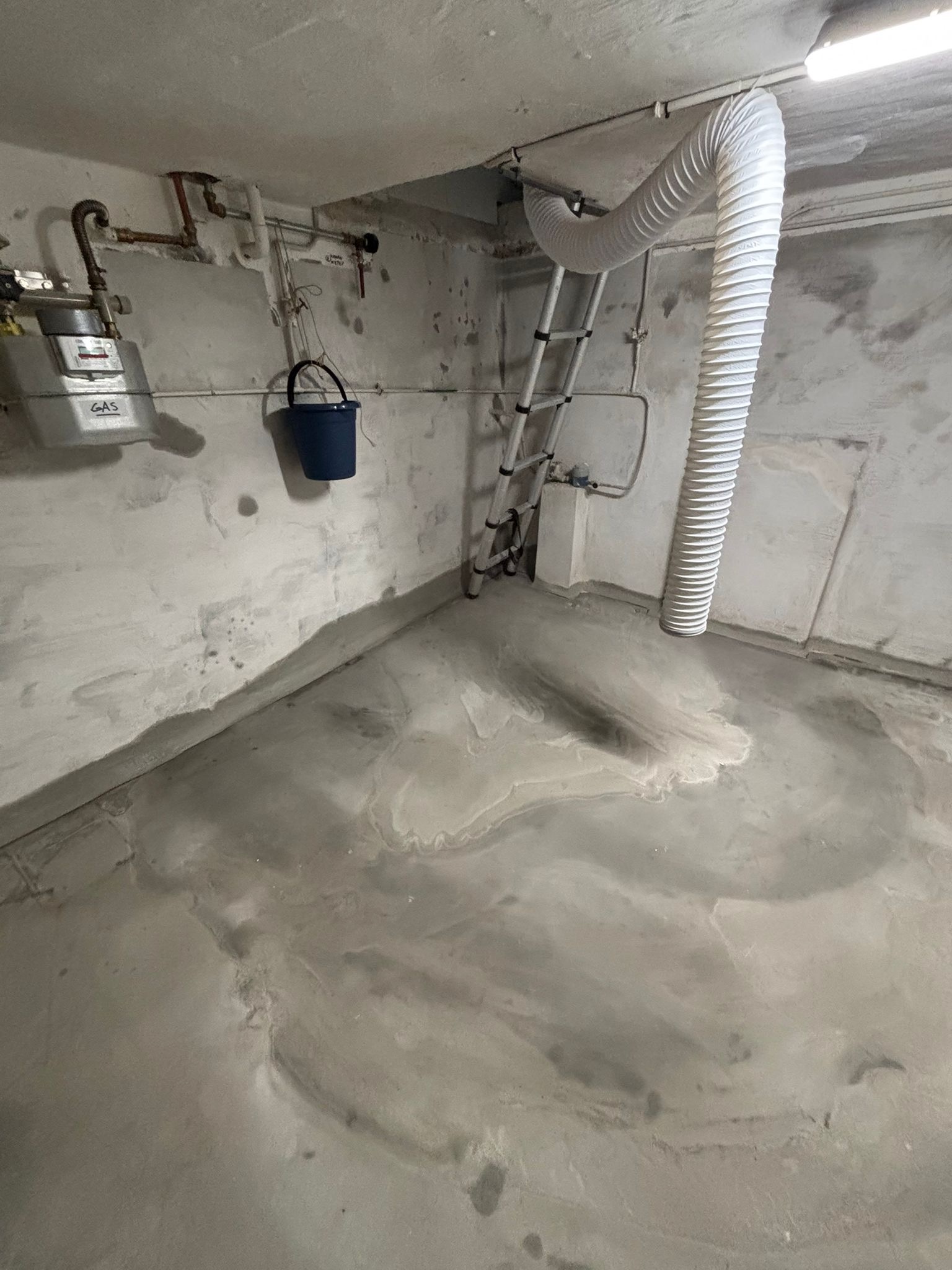 Water in kelder in Rijsbergen — vóór kelderafdichting door Van Baal Werkt